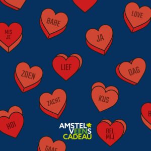 Valentijn-hartjes all over print Amstelveens Cadeau